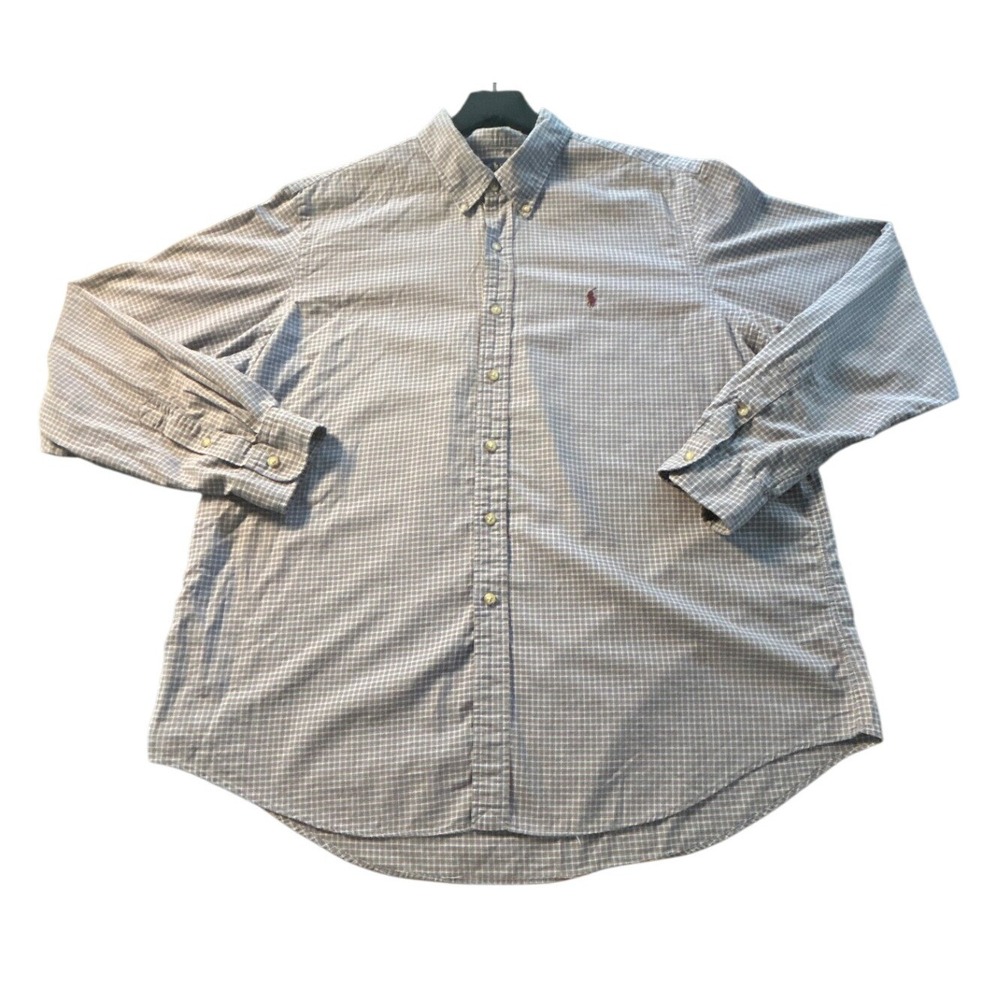 Ralph Lauren Button Down Shirt XXL Plaid Long Sleeve Preppy
